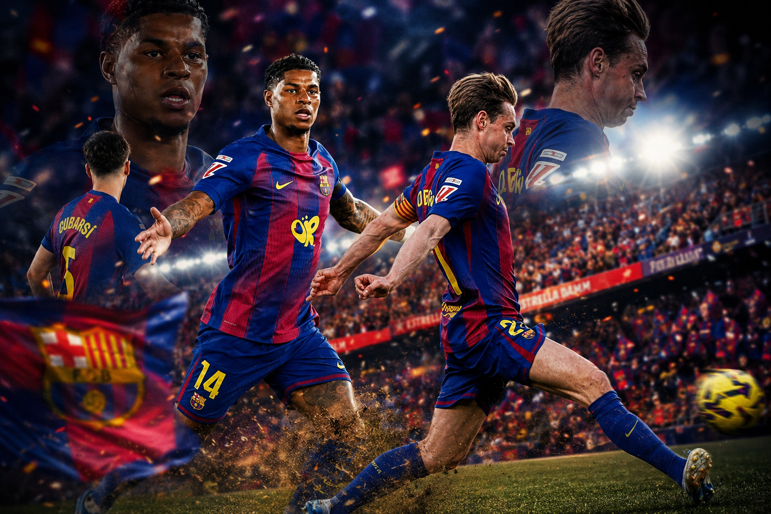 Frenkie De Jong dan Marcus Rashford bersama Barcelona